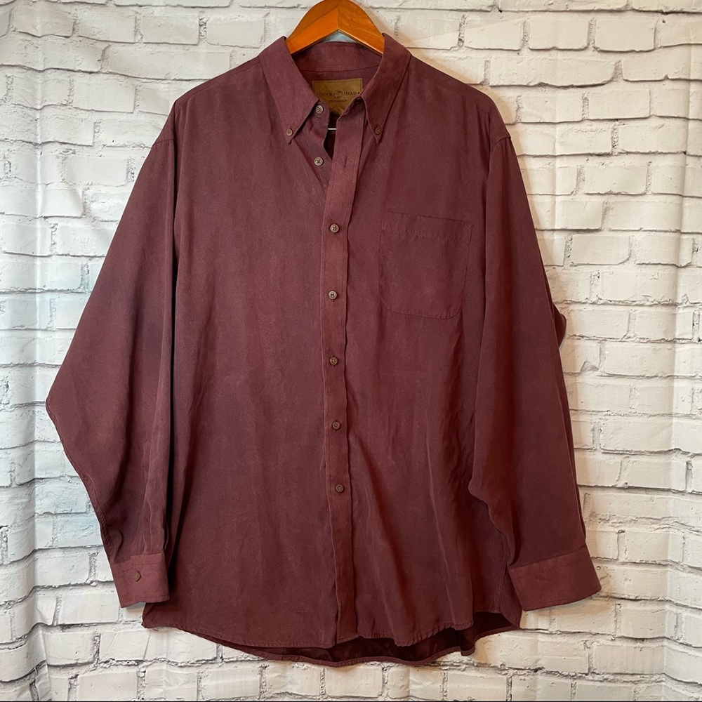 Duck Head Eggplant Expedition Long Sleeved Button Up Shirt